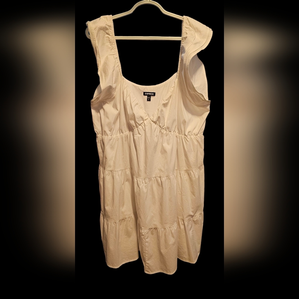 Express Cream Ruffled Sleeve Dress NWOT